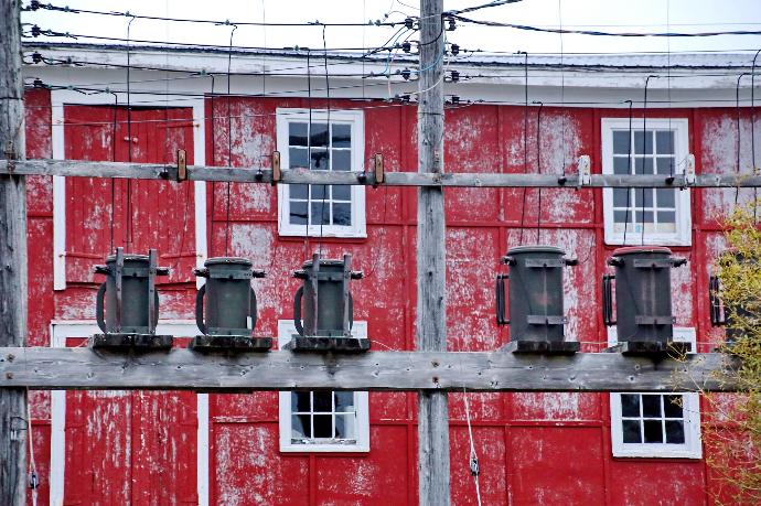 red and white concrete building